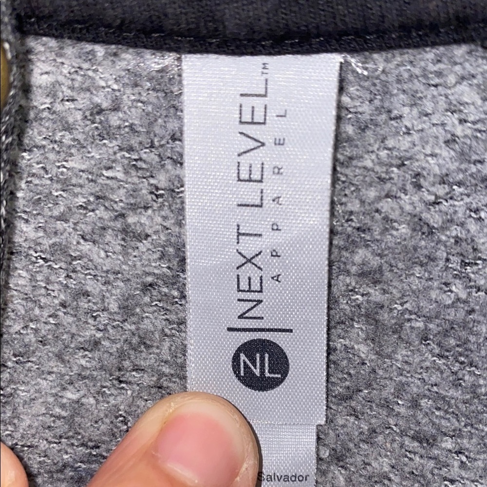 Next Level Apparel Gray Zip Up Sweater with Ribbed Cuffs - Picture 4 of 8